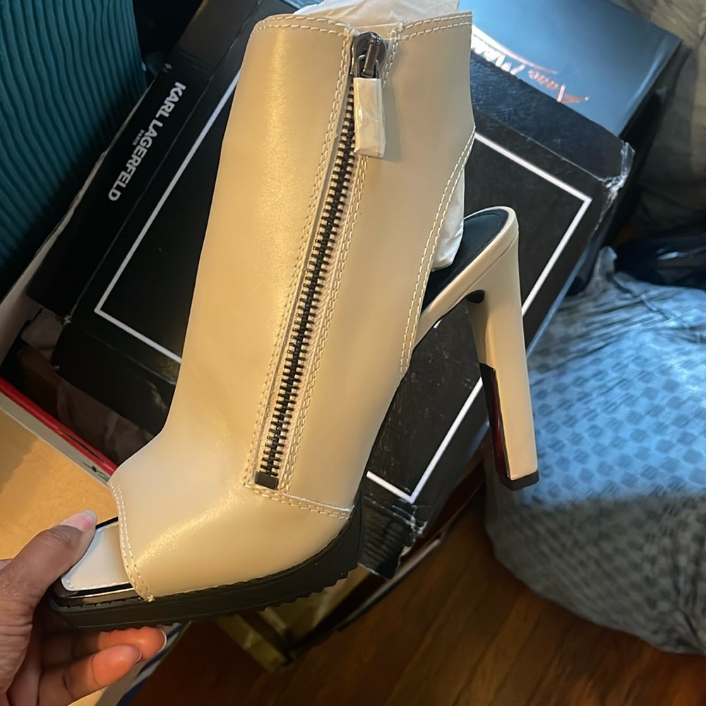 Peep toe booties